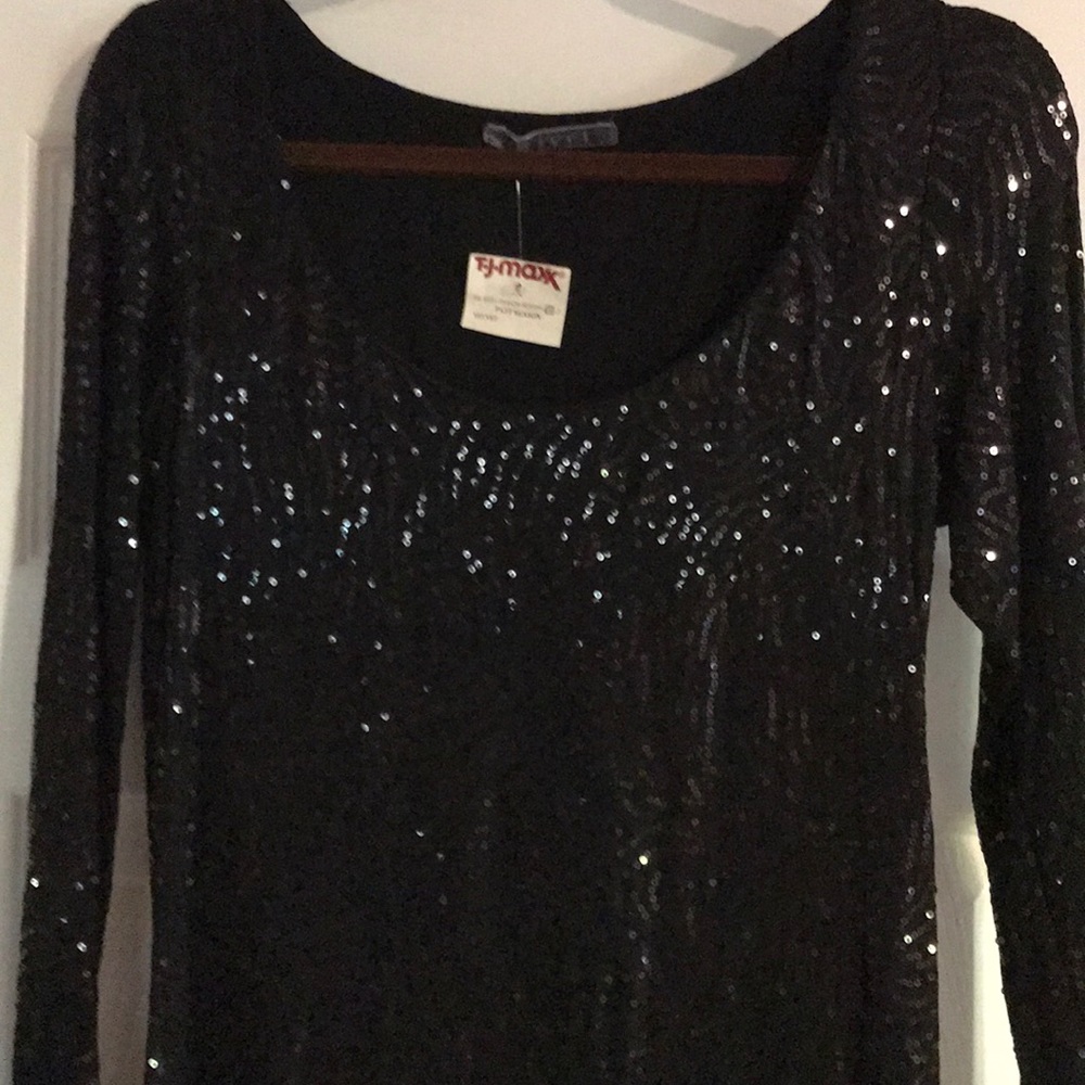 NWT Velvet Brand Black Sequin Dress M